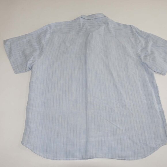 Tommy Bahama Men's Button Front Shirt Size XXL Short Sleeves Linen Blend Blue - Picture 5 of 7